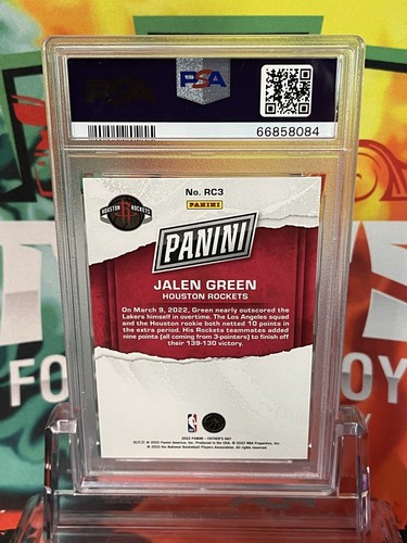 2022 Panini Father's Day Rookies Jalen Green #RC3 PSA 9 Mint Rockets RC Low POP - Picture 2 of 2