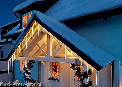 LED Lichterkette Lichtervorhang Moving Light Balkon Dach 120 LEDs Licht Deko