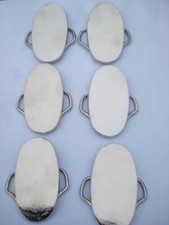 6 Plain Chrome Belt Buckles NOS.