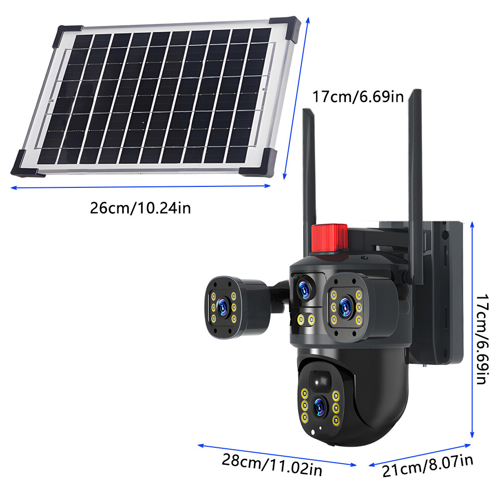 Solar Battery Powered Home Security Camera Outdoor Wifi Wireless