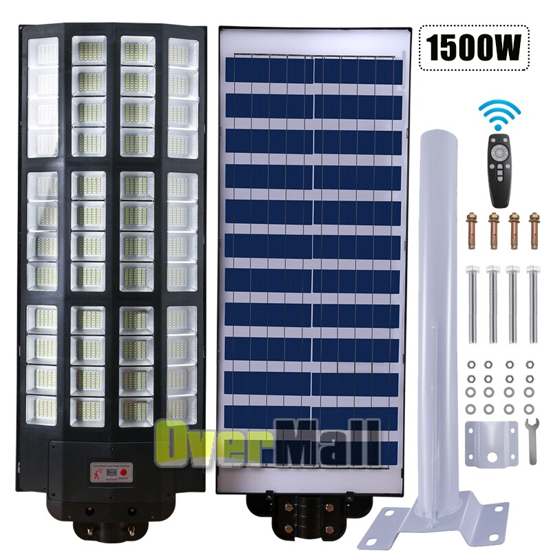 1000W Solar LED Street Light - Commercial Dusk To Dawn, IP67, Motion Sensor, Remote