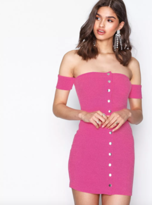 strapless open back dress Hot Pink Strapless Deep V Neck Sequins Homecoming Dress with Detachable  Sleeves LD3062103 – Dressmeet main image 0