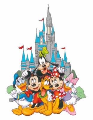 Disney Schloss Gruppe Film Figur Bügelbild T-Shirt Transfer