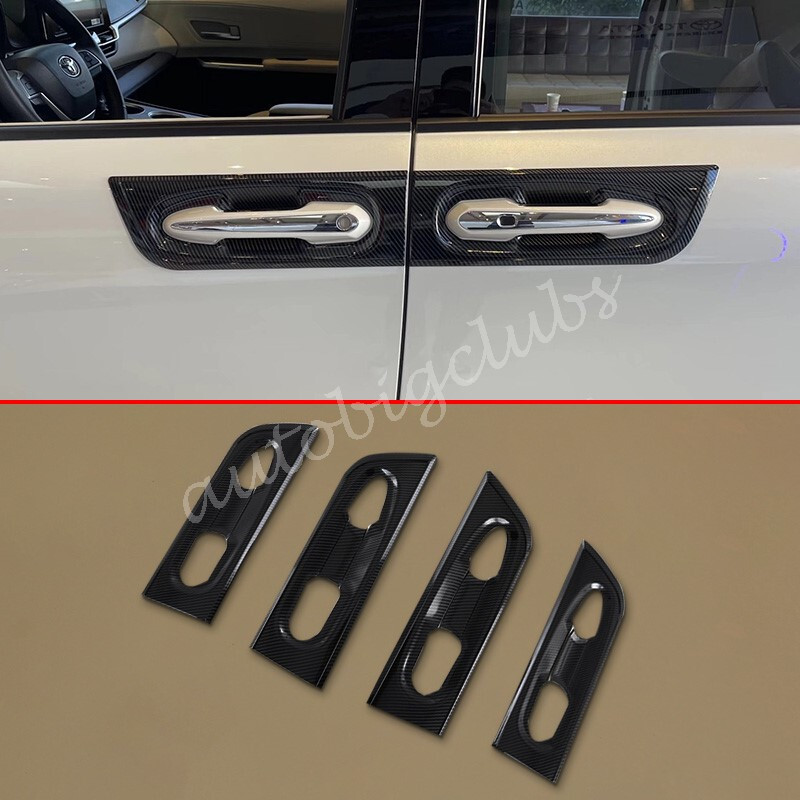 For Toyota Sienna 2021-2023 Carbon Fiber Door Bowl Cup Cover Trims Accessories