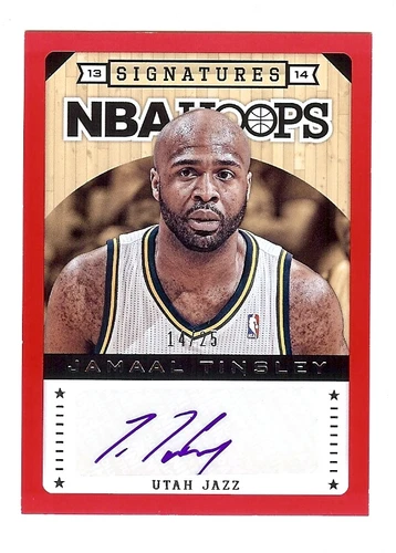 13-14 PANINI HOOPS RED BORDER JAMAAL TINSLEY AUTO AUTOGRAPH #14/25