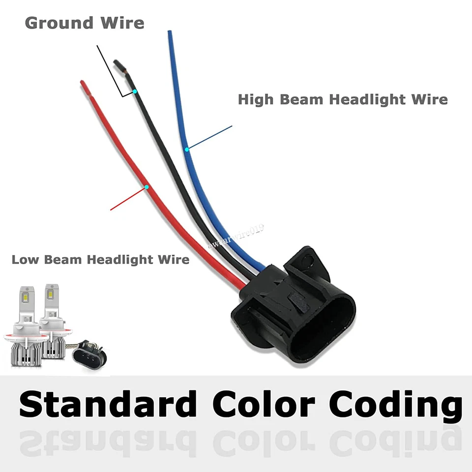 H13 9008 Wiring Harness Adapter Female Male Headlight Bulb for Nissan Sentra - Image 3 of 4