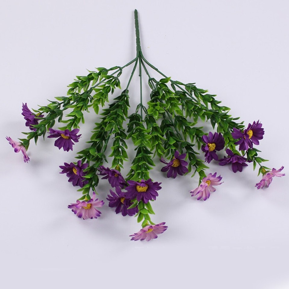 15 Heads Artificial Flowers Plastic Fake Plants Wedding Garden In