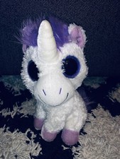 8  TOYSRUS UNICORN PLUSH WHITE  PURPLE ANIMAL ALLEY STUFFED ANIMAL TOY KIDS FUN