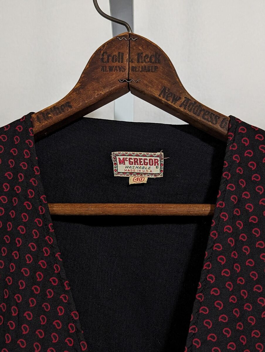 McGregor Vintage 50s 60s Bean Allover Print Waistcoat Vest McGregor Vintage 50s 60s Bean Allover Print Waistcoat Vest