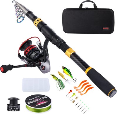Telescopic Fishing Pole Spinning Reels Fishing Carrier Bag For Saltwater Fishing