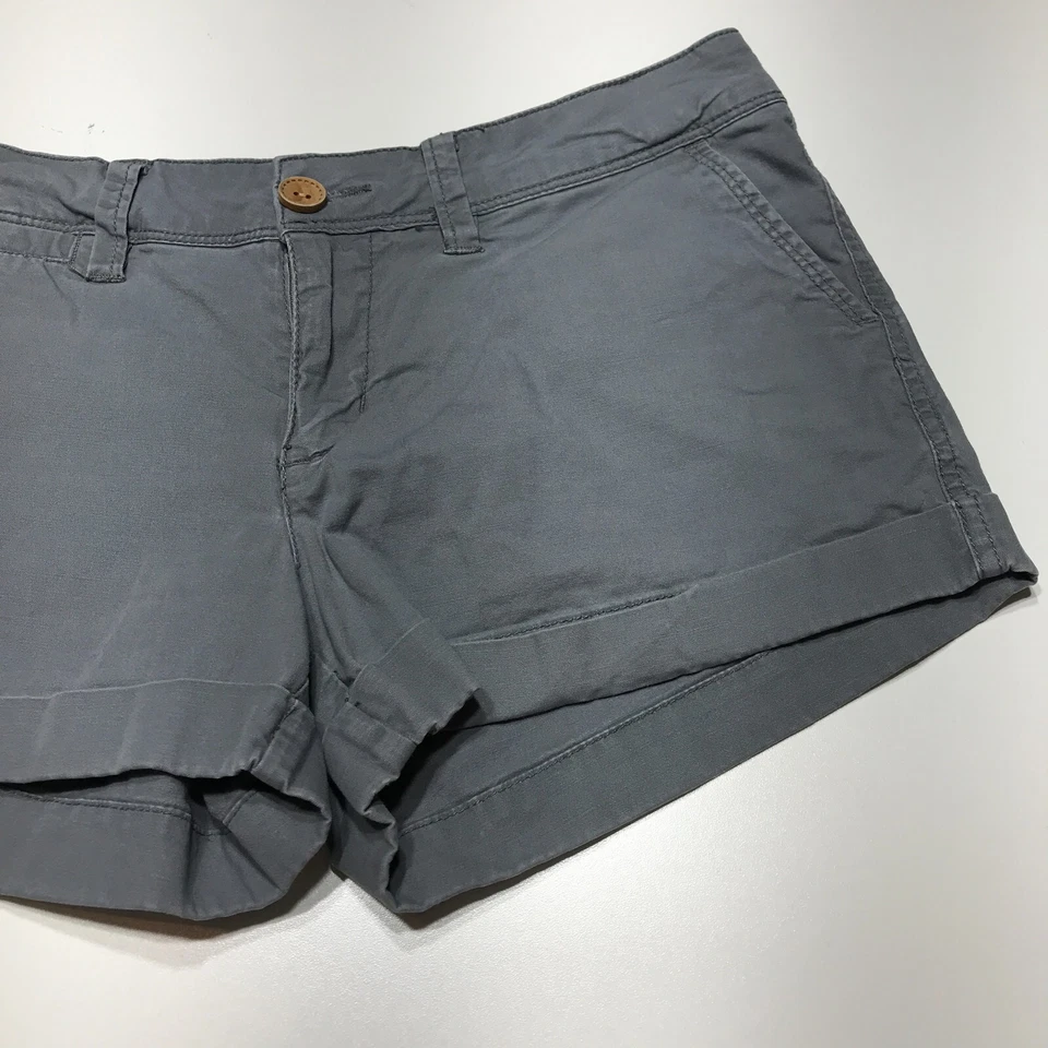 OP Ocean Pacific Shorts Juniors Size 7 Gray Cuffed Stretch Slash Pocket  - Image 4 of 4