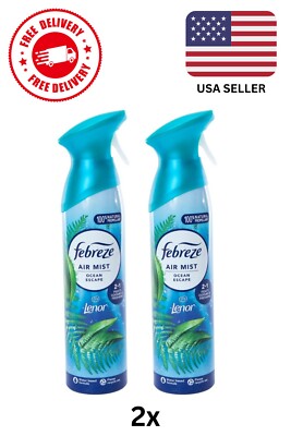 (Lot Of 2) Febreze Air Mist Freshener - Lenor Ocean Escape Scent, 300ml, FS 