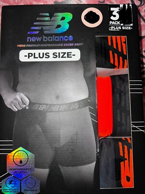 New Balance 3-Pair Mens Boxer Briefs Underwear Polyester Blend