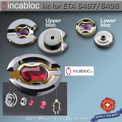 INCABLOC for ETA  UNITAS 6497, 6498  KIT UPPER- AND LOWER BLOC