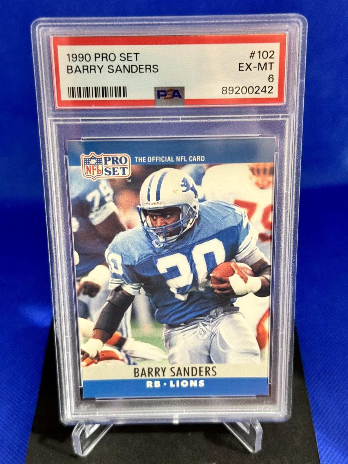 Barry Sanders Poster 1990 Pro Set Barry Sanders #102 On