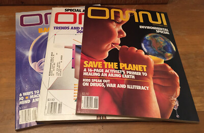 OMNI Magazine Lot Of 3 Issues 1989 Sci-fi Global Future Ethics Environment