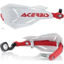 Acerbis X-Factory White/Red Handguards Enduro Guards With Fitting Kit