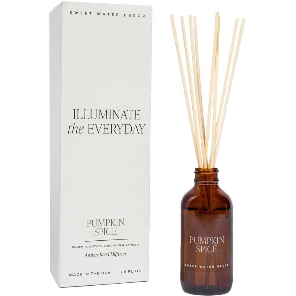 Amber Reed Diffuser Set - Pumpkin Spice Scent - Pumpkin, Cloves, Buttercream,...-image