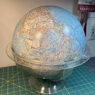 Vintage 1961 12” Diameter National Geographic World Globe With Vintage 1961 12” Diameter National Geographic World Globe With