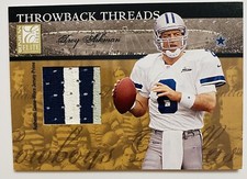 2004 Donruss Elite Troy Aikman Quincy Carter Throwback Threads 10/25 Cowboys