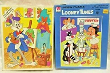 2 Vintage Whitman BUGS BUNNY puzzles, 1978  1979, 14"x18",100 large pieces  