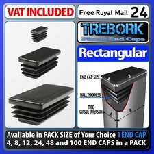 Rectangular End Caps Ribbed Inserts Bungs Post Steel Tubing Hollow Box Section