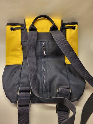 Vintage 90s Polo Sport Ralph Lauren Blue & Yellow Backpack Y2K