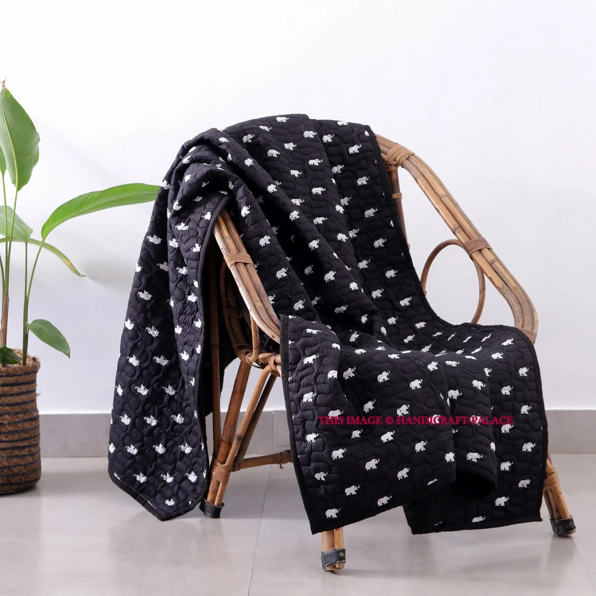 Couvre-lit 170 x 210 cm - Couverture Boho - Couette matelassée pour lit double