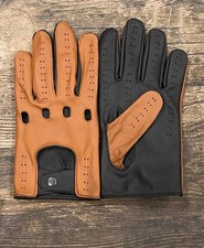 Driving Gloves Car Motorcycle Biker Genuine Leather Police Driver Glove TN-Black