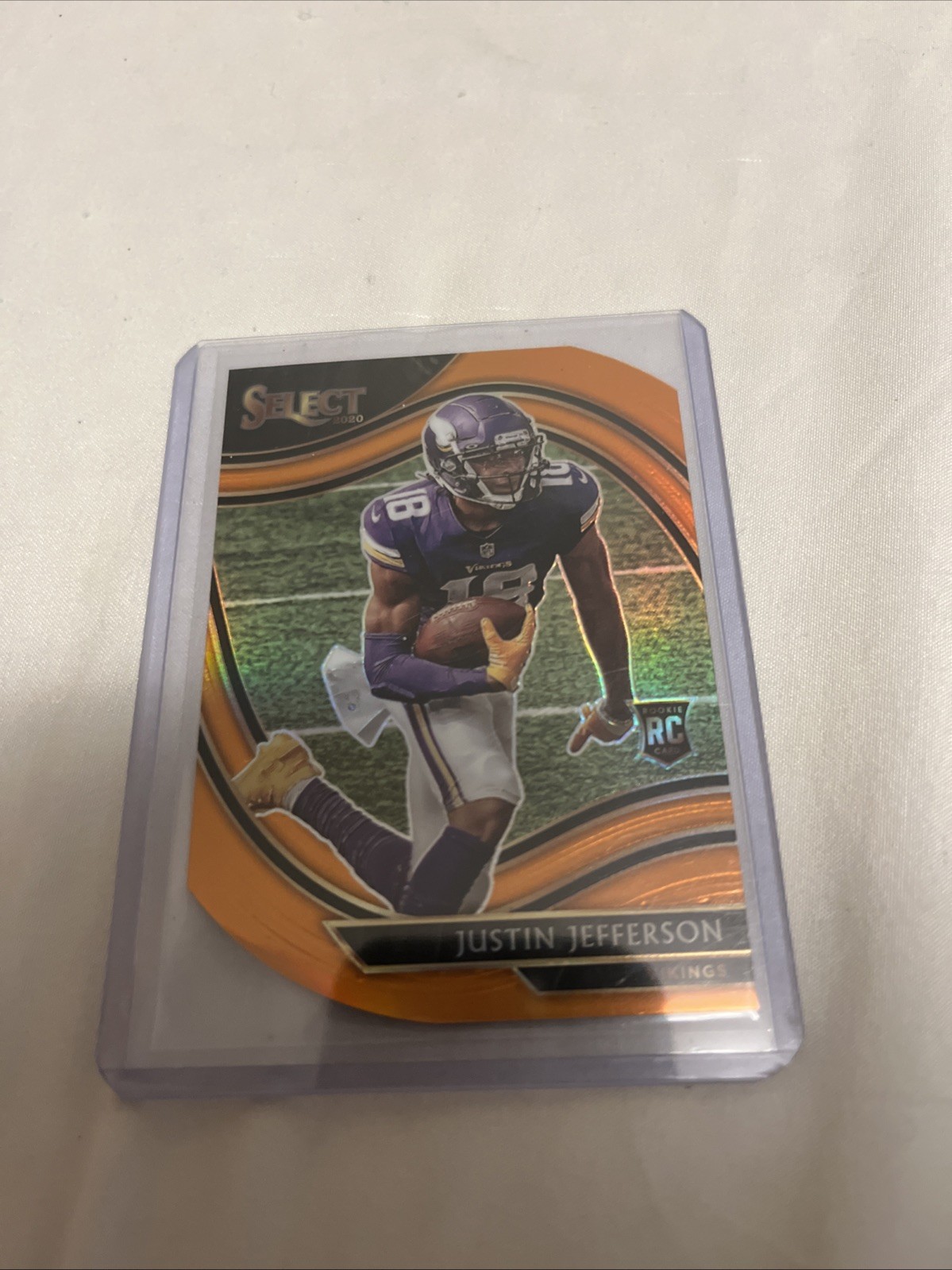 2020 Panini Select - Field Level Justin Jefferson #361 Orange Prizm Die-Cut (RC)