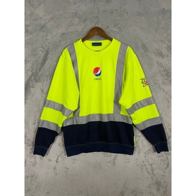G&G Outfitters Sweatshirt Mens L Yellow Pepsi Zero Zone Hi-Vis Reflective Safety