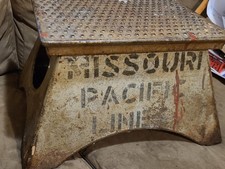 Missouri Pacific Lines Railroad Conductor Metal Step Stool Morton