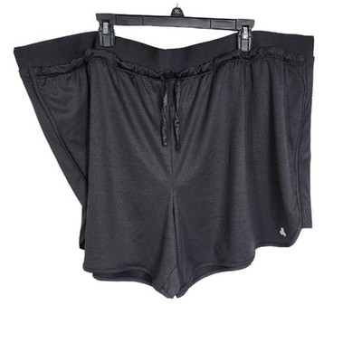 Tek Gear Womens Shorts Size 3X Workout Gear Black Jersey Knit Pull On Drawstring