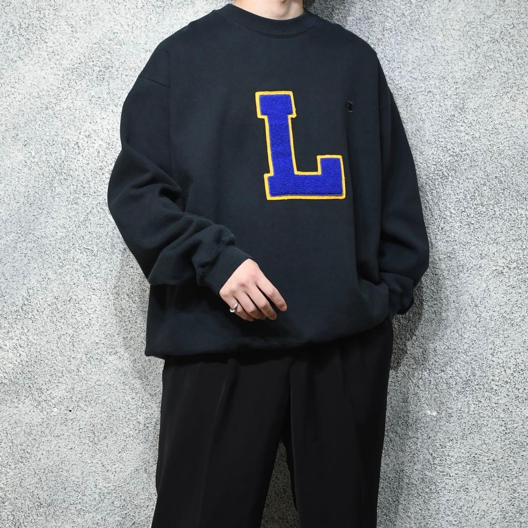 Vintage Remake Lettered Patch Sweat Trainer Black - image 8