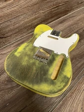 Heavy Relic Nitro Lacquer Telecaster Guitar Body Yellow (4lbs5oz)