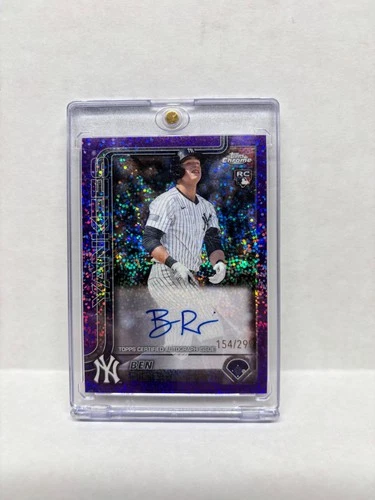 2025 Topps Chrome Ben Rice Rookie Purple Speckle Auto /299