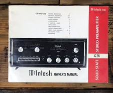 McIntosh C26 C-26 Preamp / Preamplifier Owners / User Manual Original 