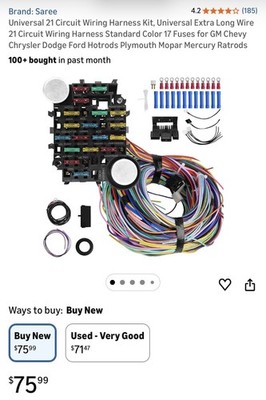 Universal 21 Circuit Wiring Harness Kit for GM Chevy Chrysler Dodge Ford Hotrods