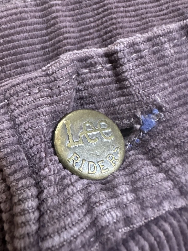 Pantalones de pana Lee vintage 28x32 ciruela tiro medio rectos años 60 70 80 retro MCM Foto 3 de 4