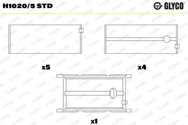 NEU - Glyco H1020/5STD Kurbelwellenlager Passend FüR Fiat Passend FüR Iveco-image