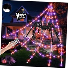 Halloween Spider Web Lights 550 LED Lighted Spider Web 16.4Ft Giant Art Deco