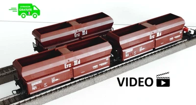 LIMA 2891 HO Lot 3 Wagons Trémie Erz IIId DB 1/87 1:87 Rare - Photo 1/4