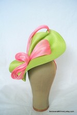 Green Pink Hat Headband Wedding Guest Race Millinery Melbourne Cup