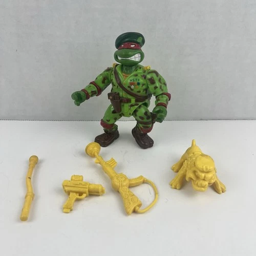 Vintage 1991 Teenage Mutant Ninja Turtles GREEN BERET RAPH 99% Complete