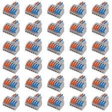 30Pcs Lever Wire Connectors, Quick Wiring Cable Connector Push-in Conductor T...