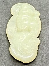Antike Anhänger Statue Darstellung Buddha Jade Hetian China Handwerk