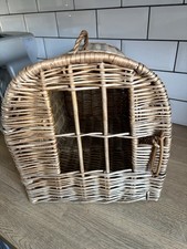 Cestino porta gatti vintage in vimini con porta in metallo piccolo animale domestico cane gatto