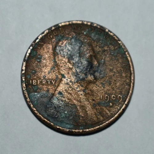 116r. LINCOLN CENT KEY: 1909 S - DK, ENVIRONMENTAL GRIME, FINE DETAILS, VALUE?