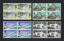 1968 SG 763-766 British Bridges set of 4 blocks of 4 Unmounted