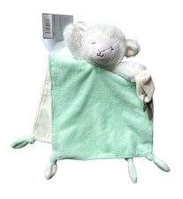 CARTERS Mint Green/White Lamb Sheep Cuddle Blanket Rattle Pacifier Holder, NWT